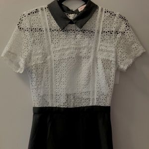 White and black mini dress
